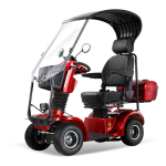 BSH+DP Dach Elektromobil für Senioren Seniorenmobil – 500 W, 15 km/h, elektromagnetische Bremse Rot