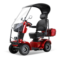 BSH+DP Dach Elektromobil für Senioren Seniorenmobil – 500 W, 15 km/h, elektromagnetische Bremse Rot