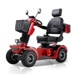 BSH Elektromobil für Senioren Seniorenmobil – 800 W, 15 km/h, elektromagnetische Bremse Rot