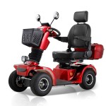 BSH Elektromobil für Senioren Seniorenmobil – 500 W, 15 km/h, elektromagnetische Bremse Rot