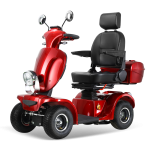 BSYS 4-Rad-Mobilitätsroller, 500 W, 15 km/h, Elektromagnetische Bremse, Rot