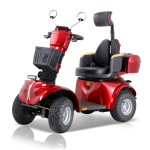 DJD2D 4-Rad-Mobilitätsroller, 1000 W, 15 km/h, Elektromagnetische Bremse, Rot
