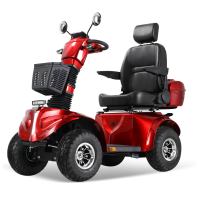 DJD2D 4-Rad-Mobilitätsroller, 1000 W, 15 km/h, Elektromagnetische Bremse, Rot