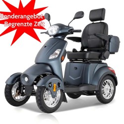 XL-4-Rad-Elektromobil für Senioren Seniorenmobil, 500 W, 25 km/h, 40–60 km Reichweite Mattschwarz